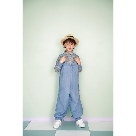 裾結びサスペンダーサロペ