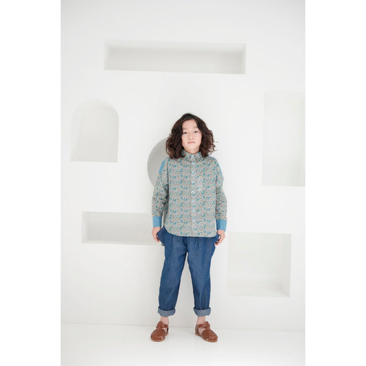 ヴィンテージ風花柄シャツ