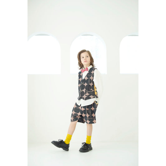 ヒビワレBig Dotsグレーポッケ型ショートパンツ