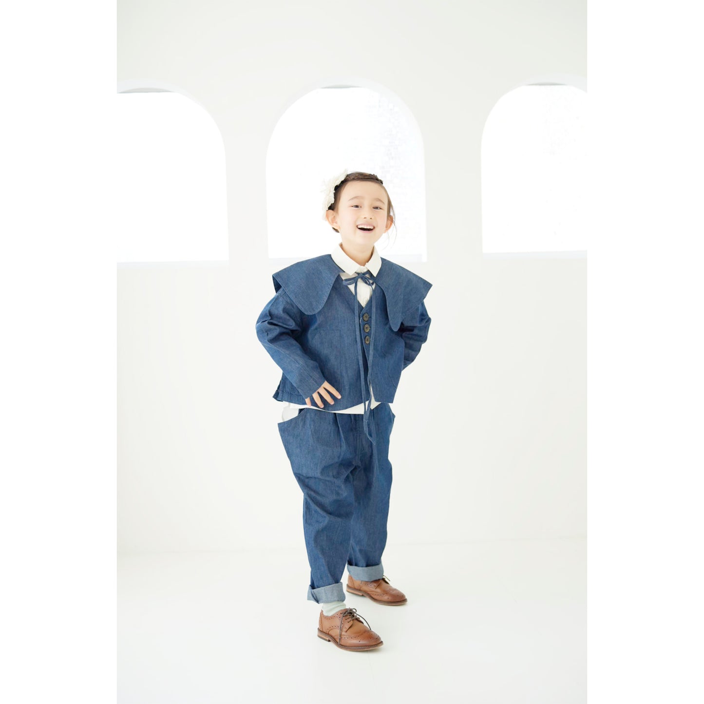グレートポッケ型デニムロングパンツ